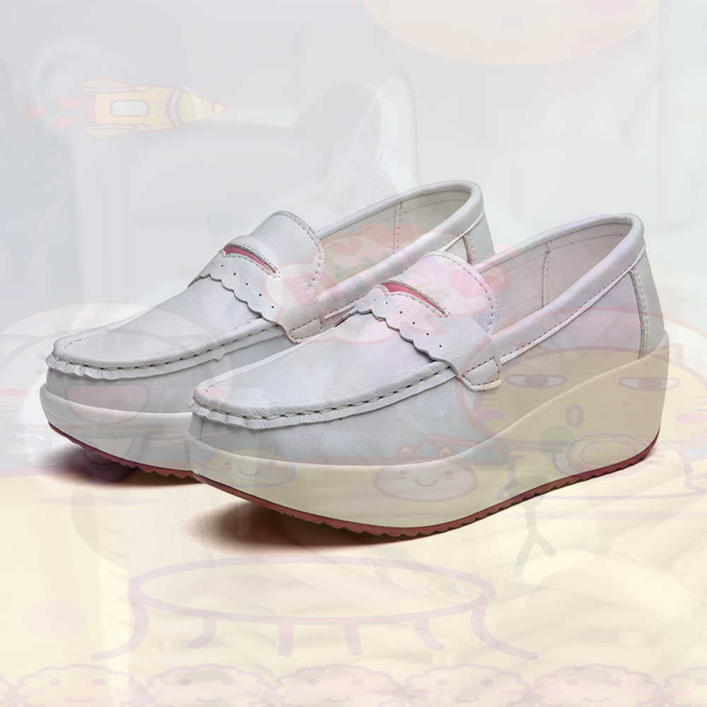 Women Formal Upper Wear - Plataform Sepatu Kets Merah Muda Musim