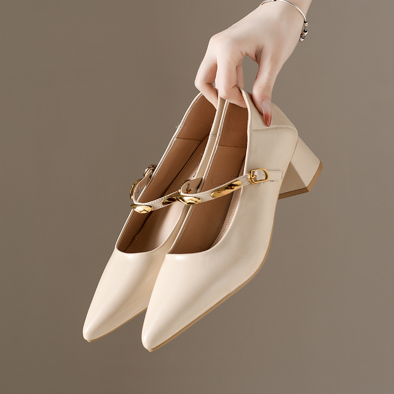 Pump Heel Block - Sepatu Wanita Model Mary Jane Ujung