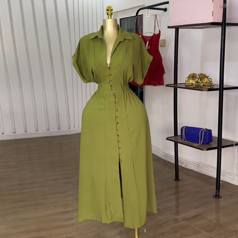 Formal Wear Gowns For Women - Gaun Panjang Wanita Model Kemeja A-Line