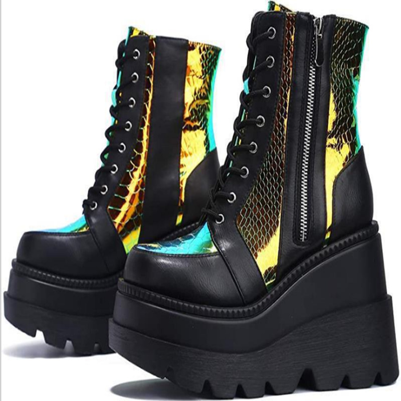 Pump Heel Block - Sepatu Bot Wanita Blok Warna Sol