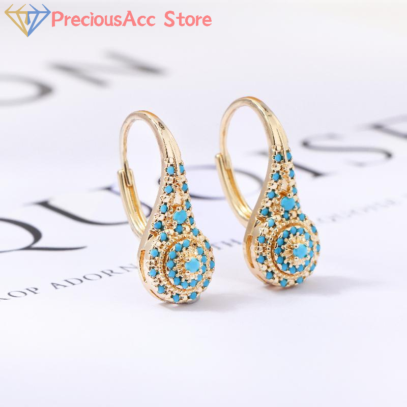Anting-anting Turquoise Gaya E - Women Formal Wear Ethnic ulasan dan harga