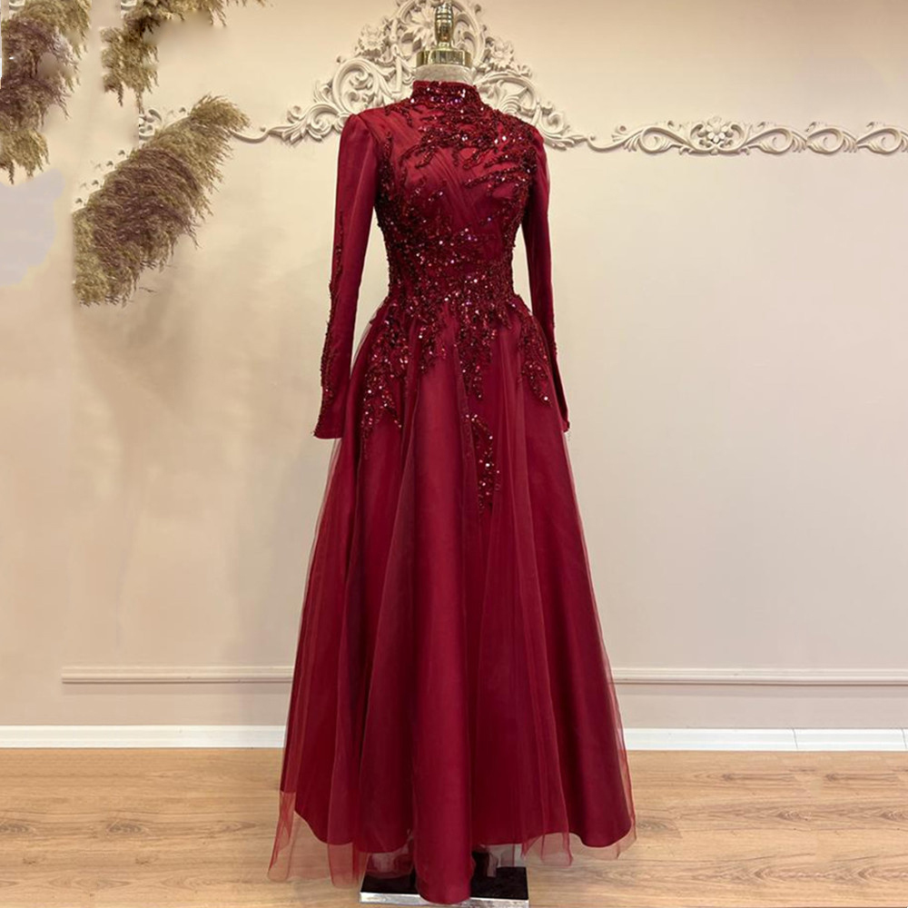 Gaun Prom kerah tinggi wanita, - Formal Wear Gowns For Women ulasan dan harga