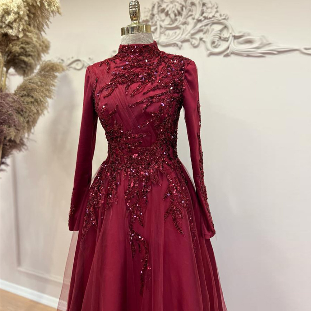Gaun Prom kerah tinggi wanita, - Formal Wear Gowns For Women ulasan dan harga