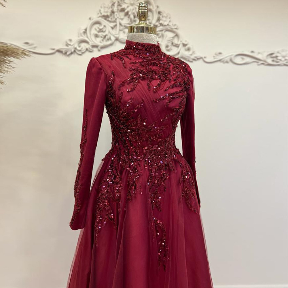 Gaun Prom kerah tinggi wanita, - Formal Wear Gowns For Women ulasan dan harga
