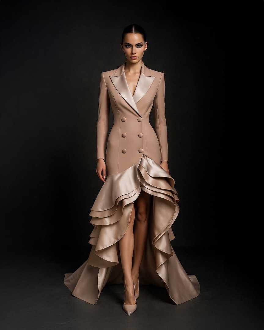 Gaun Wanita Ruffles Berjenjang - Formal Wear Gowns For Women ulasan dan harga