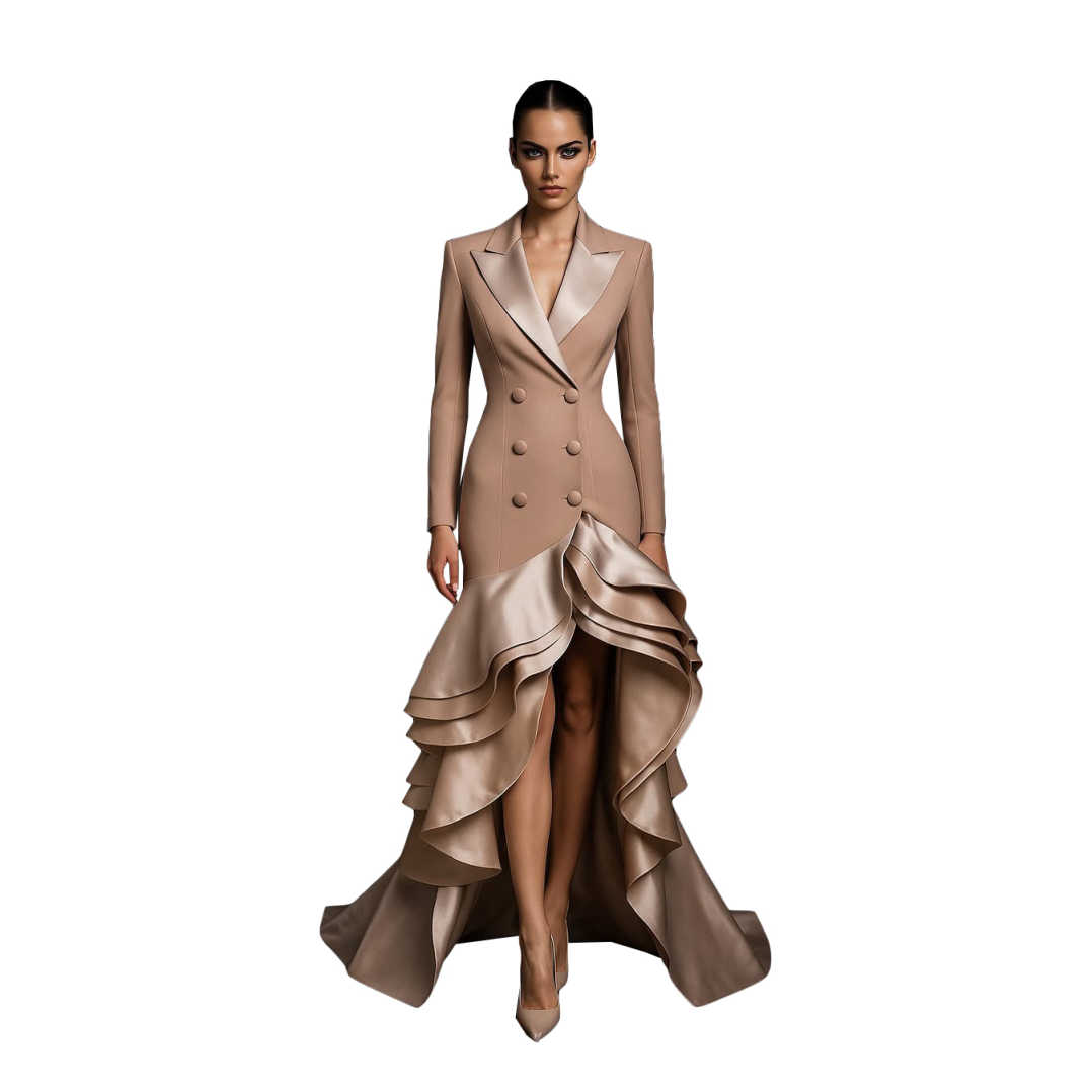 Gaun Wanita Ruffles Berjenjang - Formal Wear Gowns For Women ulasan dan harga