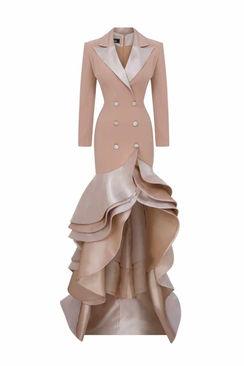 Gaun Wanita Ruffles Berjenjang - Formal Wear Gowns For Women ulasan dan harga