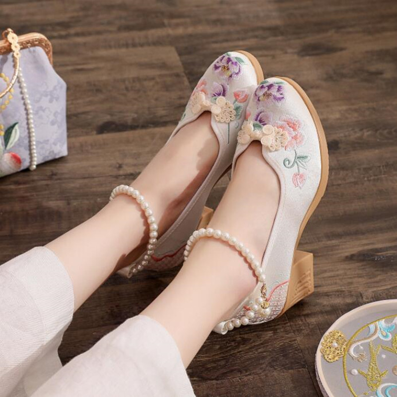Sepatu Gaun Hak Tinggi Berbord - Pump Heel Block ulasan dan harga