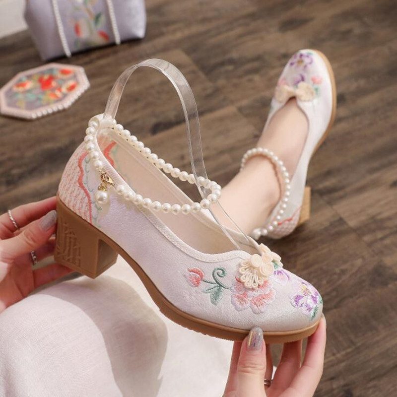Sepatu Gaun Hak Tinggi Berbord - Pump Heel Block ulasan dan harga