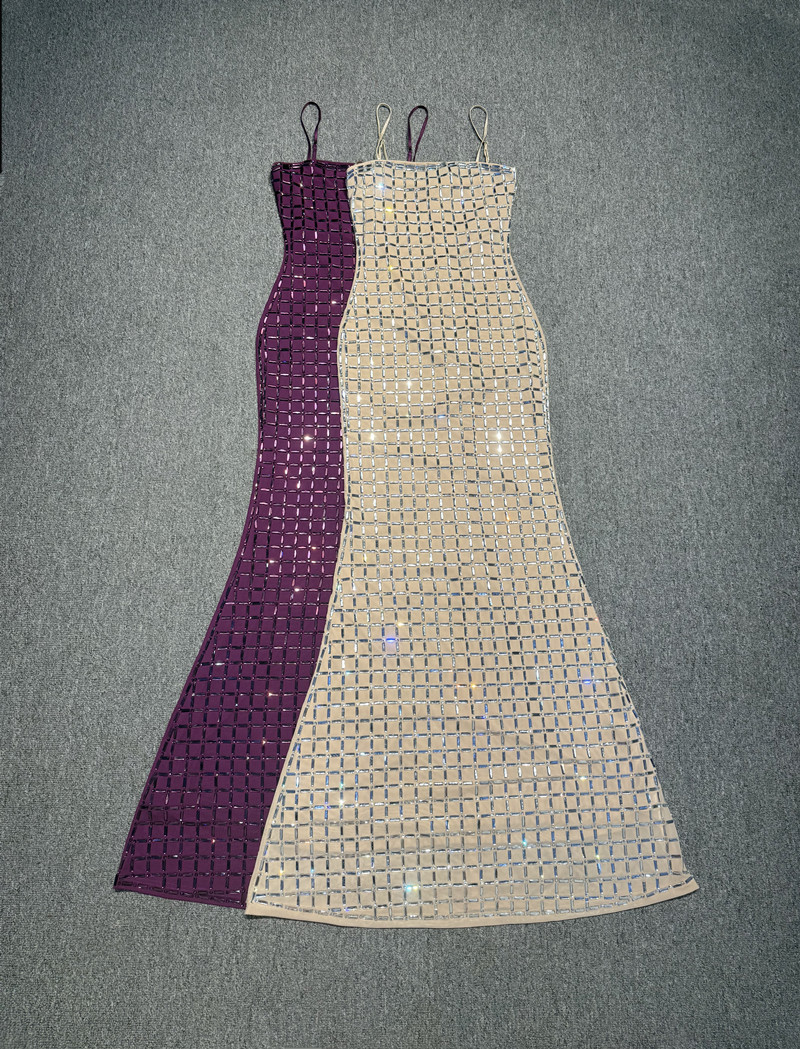 Gaun Prom Wanita Kristal Ungu  - Formal Wear Gowns For Women ulasan dan harga