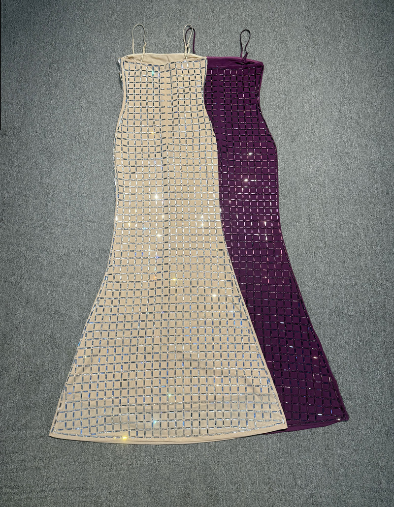 Gaun Prom Wanita Kristal Ungu  - Formal Wear Gowns For Women ulasan dan harga