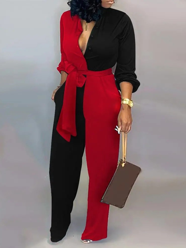 Jumpsuit lengan panjang motif  - Women'S Formal Wear Jumpsuit ulasan dan harga