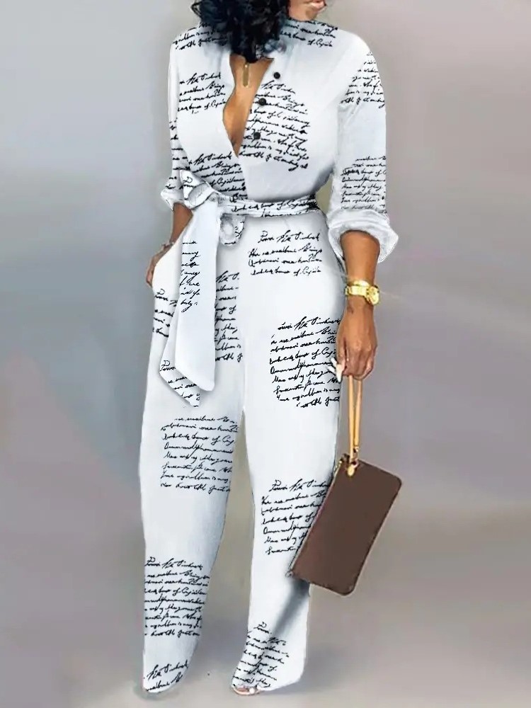 Jumpsuit lengan panjang motif  - Women'S Formal Wear Jumpsuit ulasan dan harga