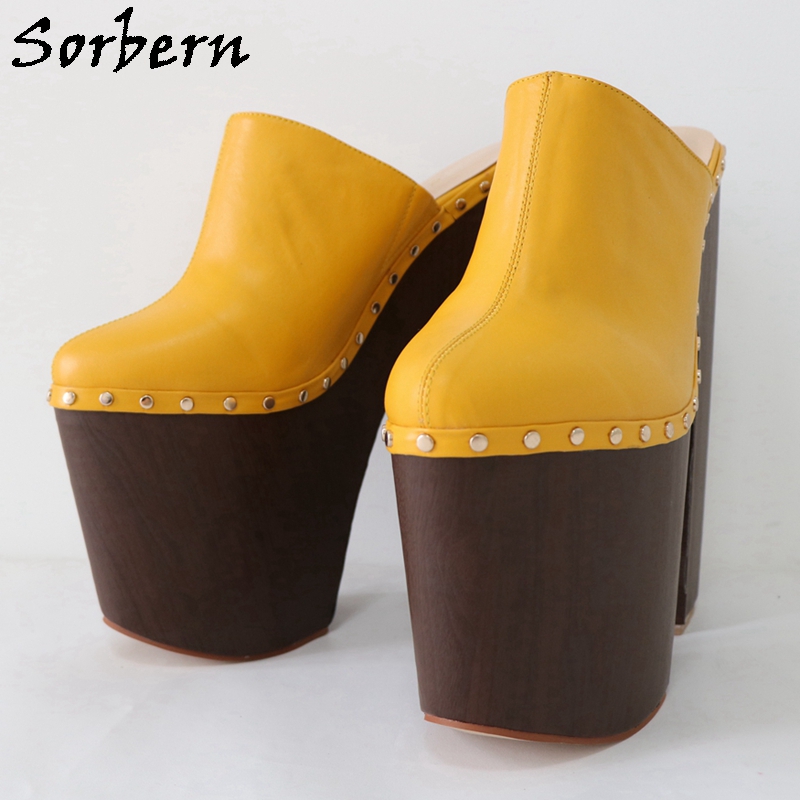 Sepatu Pompa Kuning Jahe Sorbe - Pump Heel Block ulasan dan harga