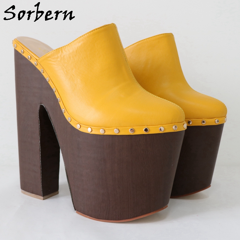 Sepatu Pompa Kuning Jahe Sorbe - Pump Heel Block ulasan dan harga