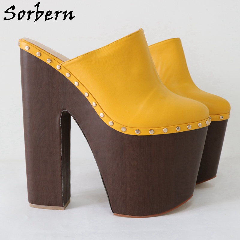 Sepatu Pompa Kuning Jahe Sorbe - Pump Heel Block ulasan dan harga