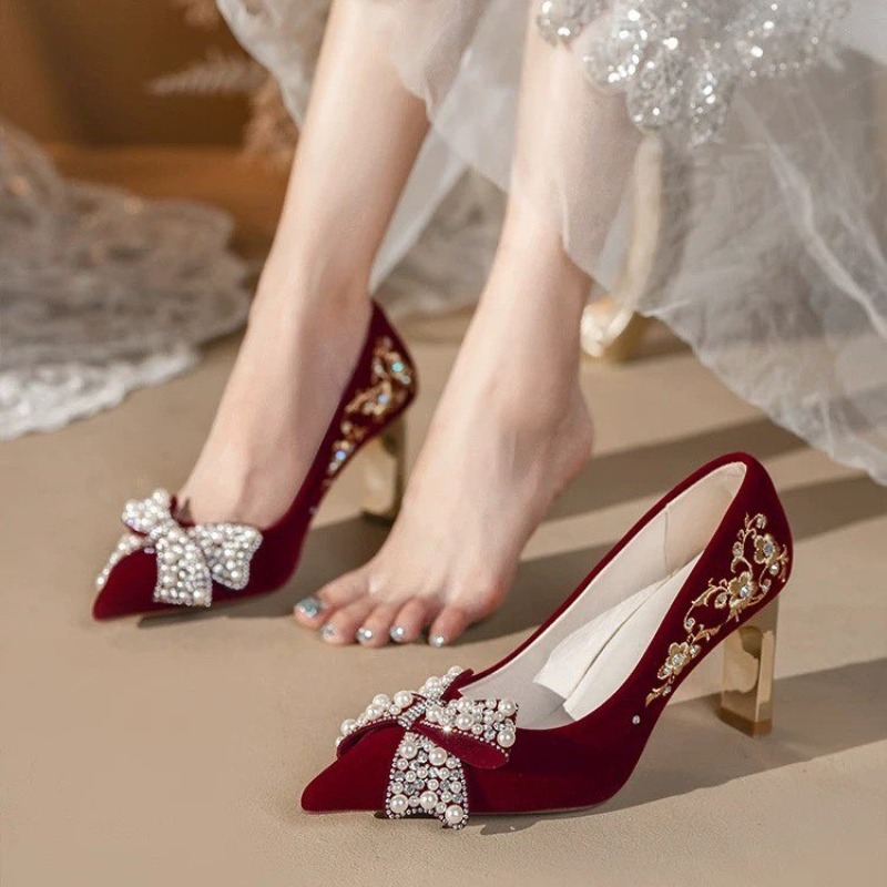 Sepatu Hak Blok Bordir Wanita  - Pump Heel Block ulasan dan harga