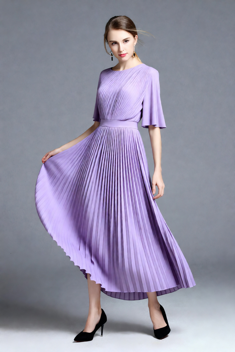 Gaun Midi Lipit Lengan Cape Wa - Formal Wear Gowns For Women ulasan dan harga
