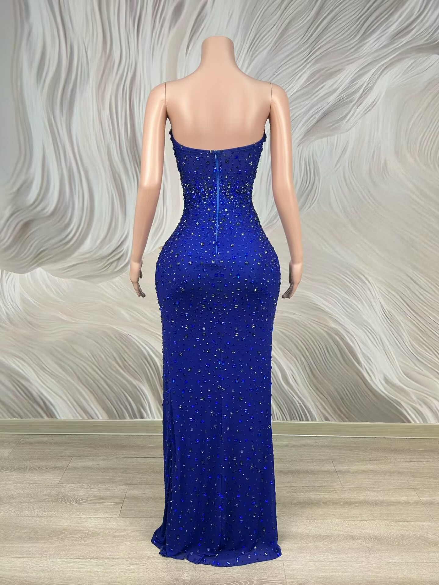 Gaun Malam Tanpa Tali Biru Ber - Formal Wear Gowns For Women ulasan dan harga